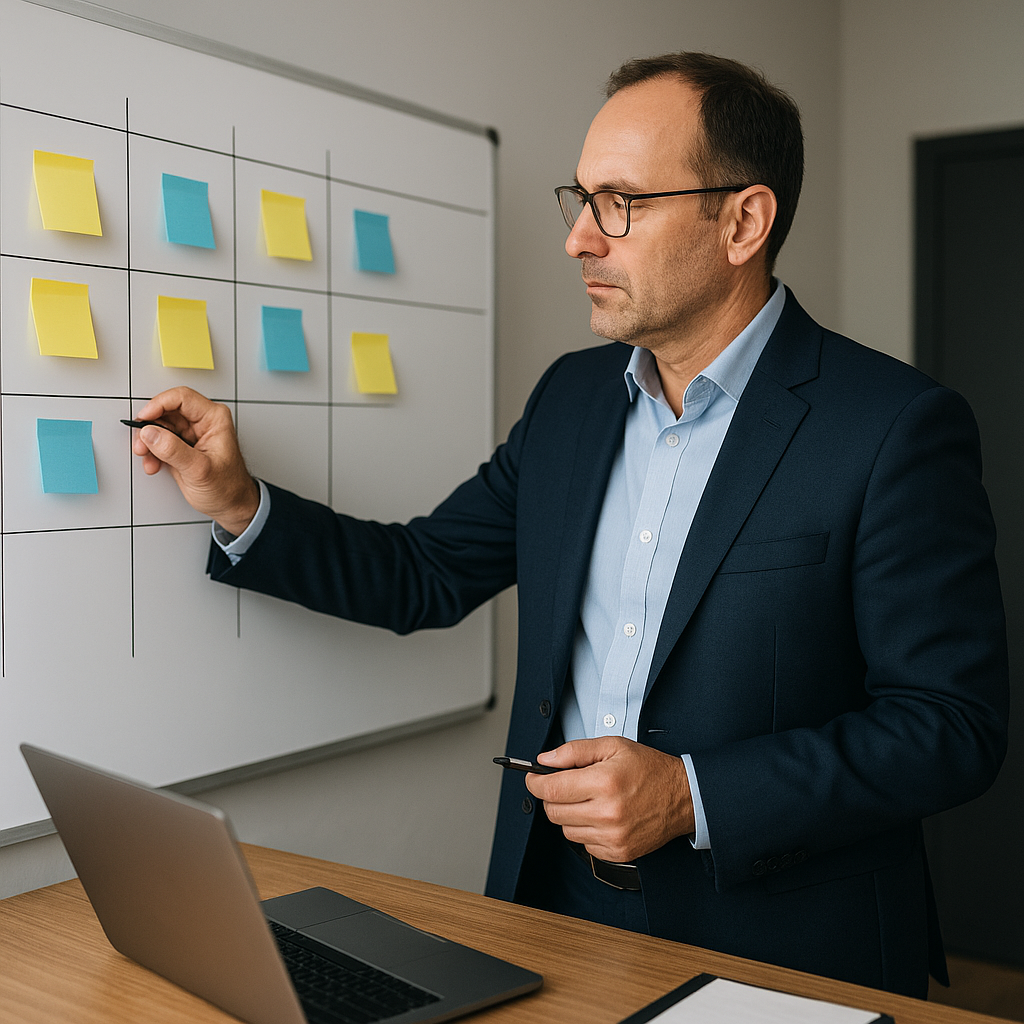 Dirigeant planifiant ses priorités pour améliorer sa productivité entrepreneur