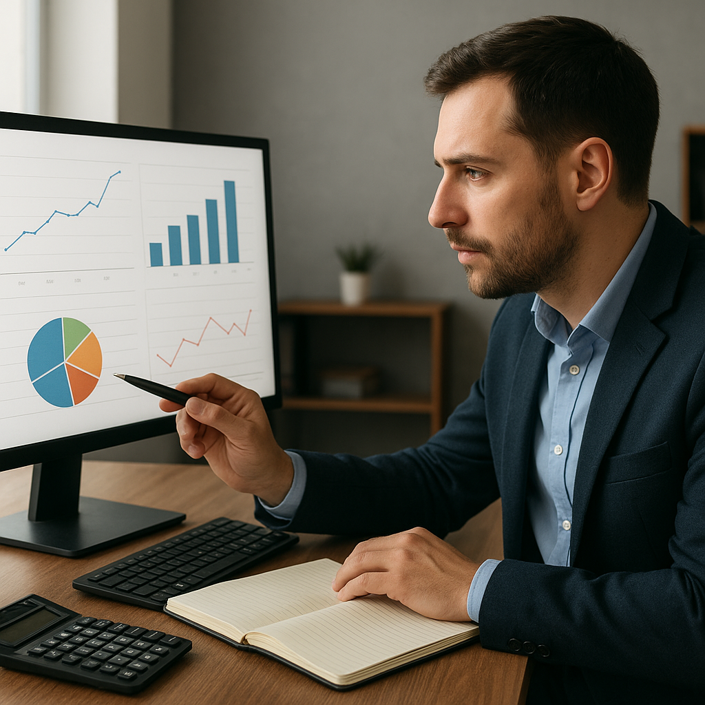 Diversification de portefeuille : principe, avantages et erreurs à éviter 3 Entrepreneur français analysant un portefeuille diversifié