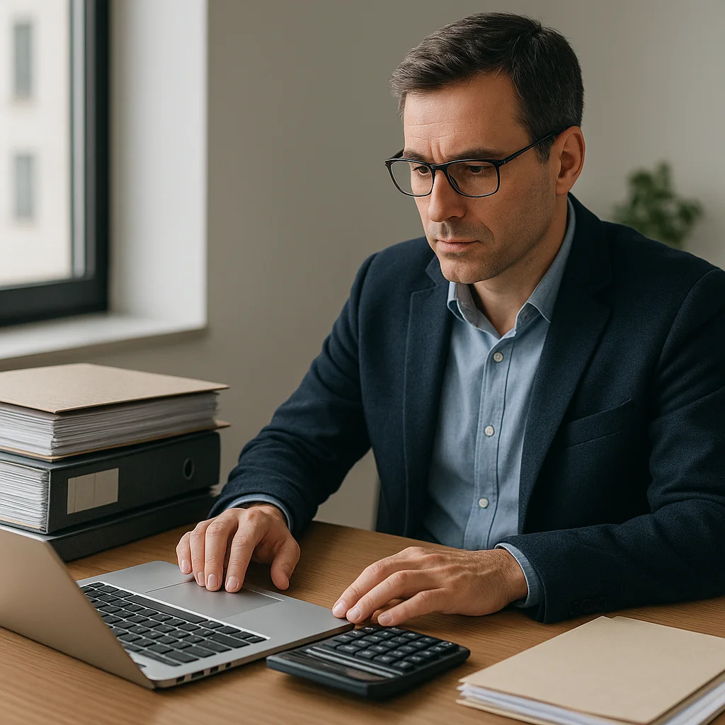 Comment vérifier si une entreprise est radiée ? Les méthodes à connaître 2 Entrepreneur consultant les registres pour vérifier si une entreprise est radiée